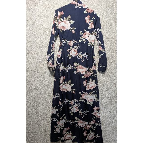 Abayyati Dress Medium Open Blue Floral Sheer Size Small 62 Long - Picture 6 of 9